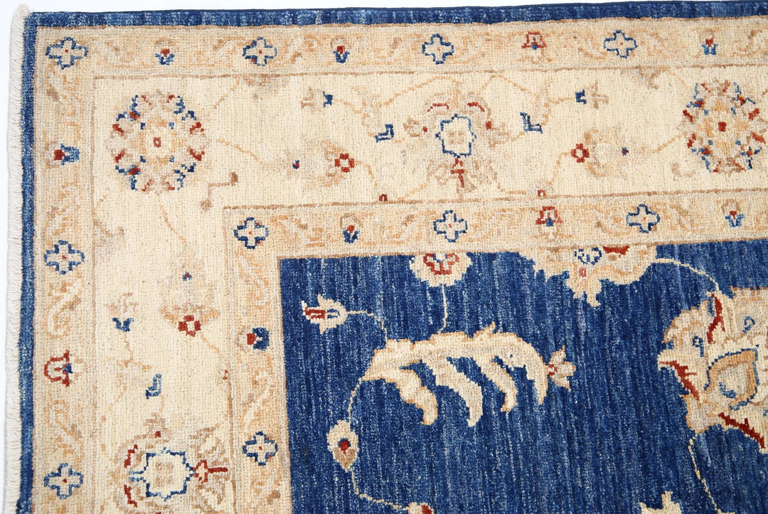 Afghan Ziegler Rug 5' 0" x 6' 8" Hand-Knotted | No. AT37607