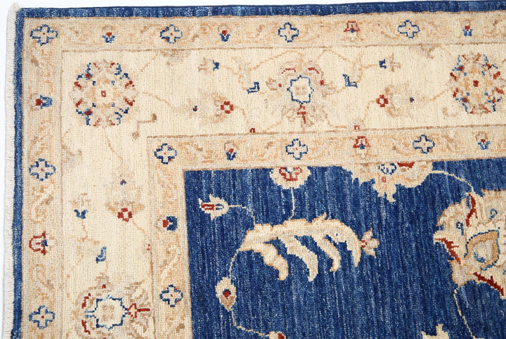 Afghan Ziegler Rug 5' 0" x 6' 8" Hand-Knotted | No. AT37607