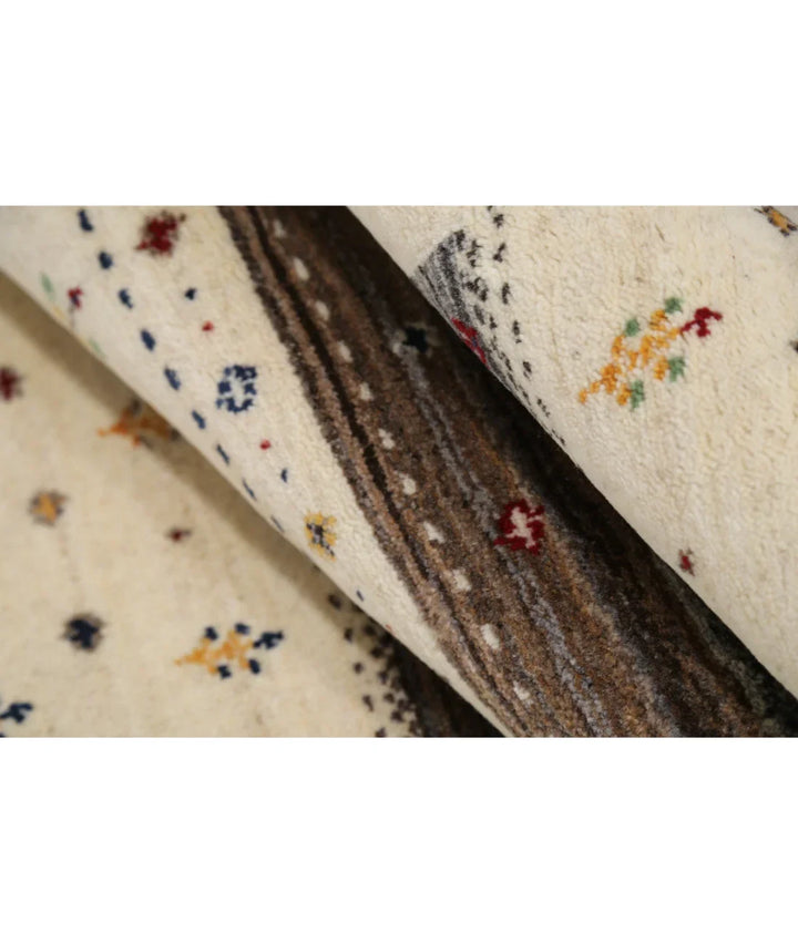 Ivory Indian Oriental Rug 3' 0" x 5' 2" Hand-Knotted | No. AT37645