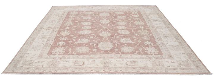 Ivory Afghan Serenity Rug 9' 0" x 9' 8" Hand-Knotted | No. AT37709