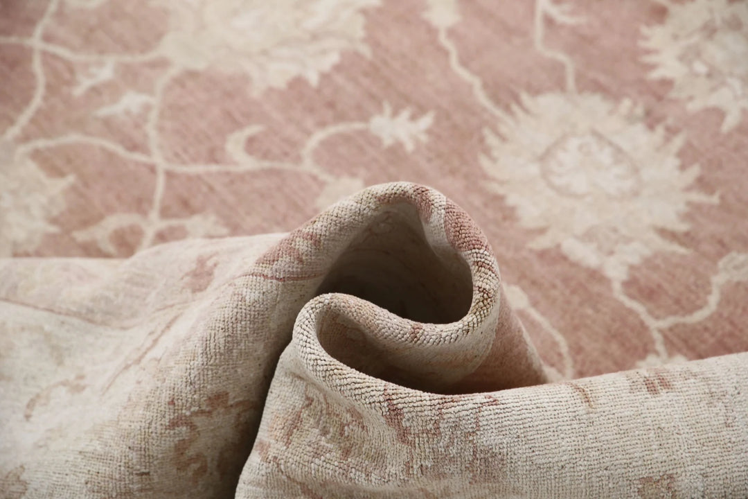 Ivory Afghan Serenity Rug 9' 0" x 9' 8" Hand-Knotted | No. AT37709