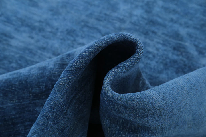 Blue Afghan Overdye Rug 4' 9" x 7' 2" Hand-Knotted | No. AT37724