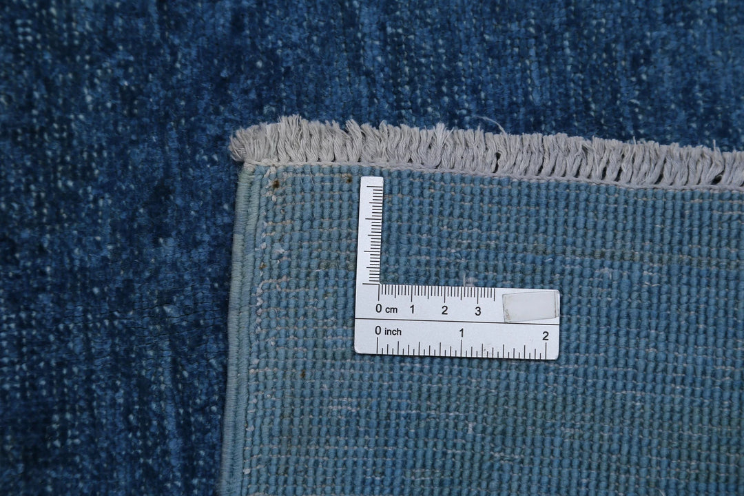 Blue Afghan Overdye Rug 4' 9" x 7' 2" Hand-Knotted | No. AT37724