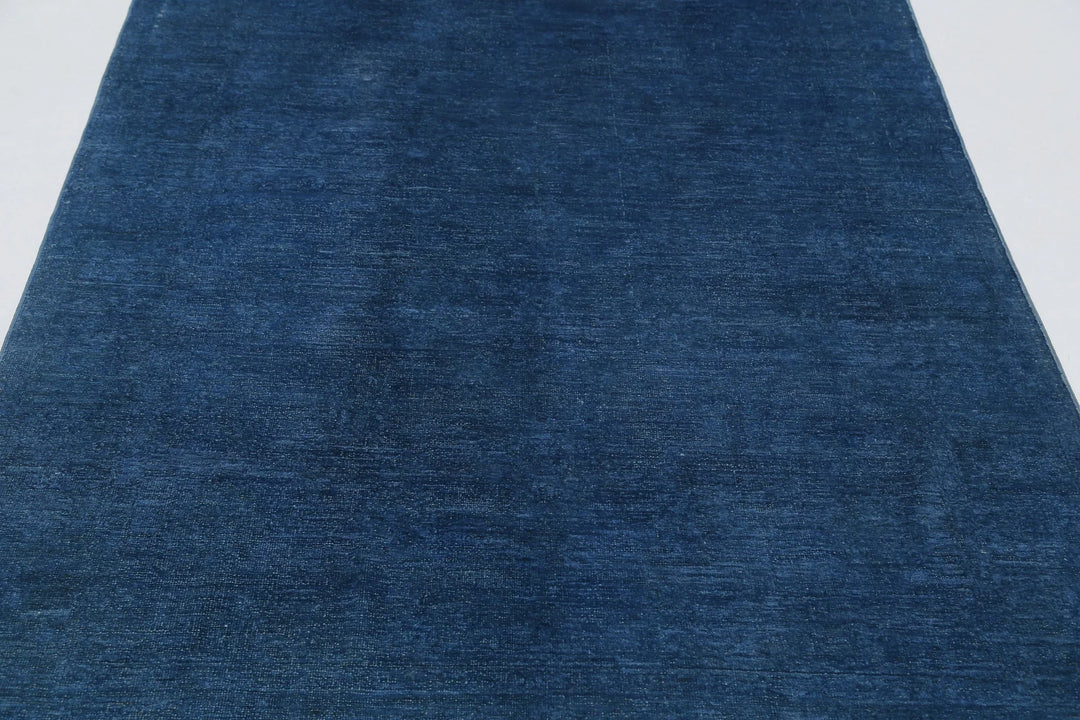 Blue Afghan Overdye Rug 4' 9" x 7' 2" Hand-Knotted | No. AT37724