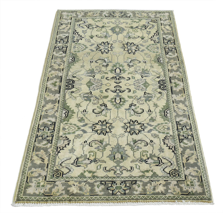 Beige Afghan Ziegler Rug 2' 10" x 4' 10" Hand-Knotted | No. AT37756
