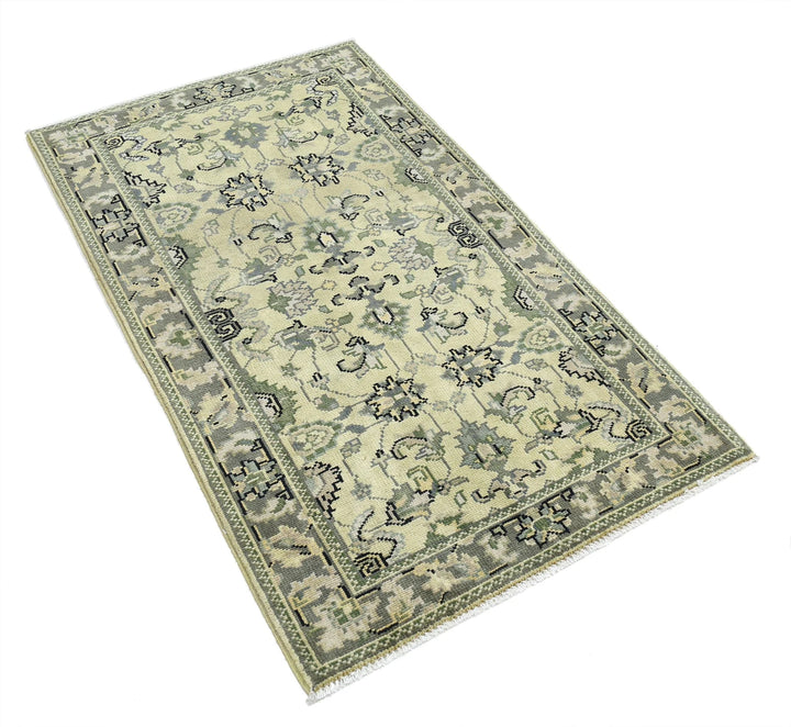 Beige Afghan Ziegler Rug 2' 10" x 4' 10" Hand-Knotted | No. AT37756