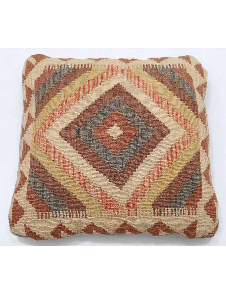 Afghan Tribal Pillow 1' 5" x 1' 5" Hand-Woven | No. AT37838