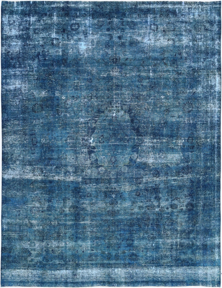 Blue Persian Overdye Rug 9' 7" x 12' 2" Hand-Knotted | No. AT37925