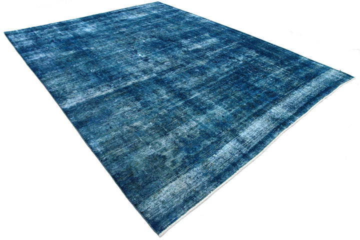 Blue Persian Overdye Rug 9' 7" x 12' 2" Hand-Knotted | No. AT37925