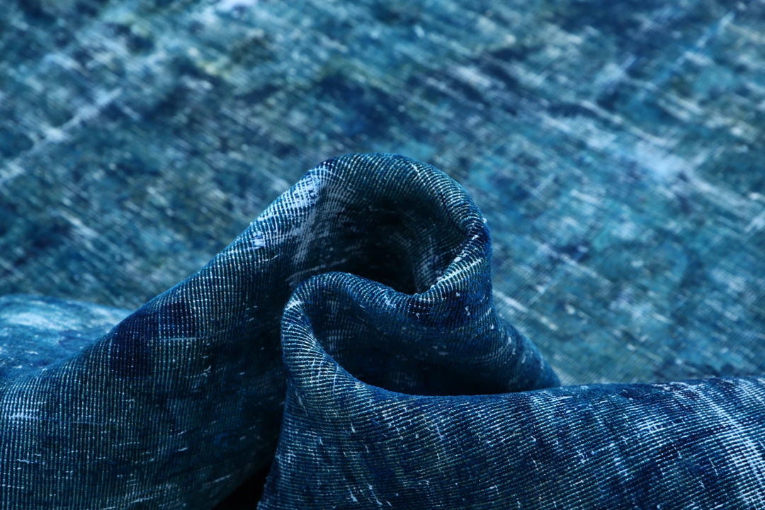 Blue Persian Overdye Rug 9' 7" x 12' 2" Hand-Knotted | No. AT37925