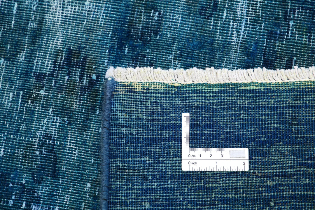 Blue Persian Overdye Rug 9' 7" x 12' 2" Hand-Knotted | No. AT37925
