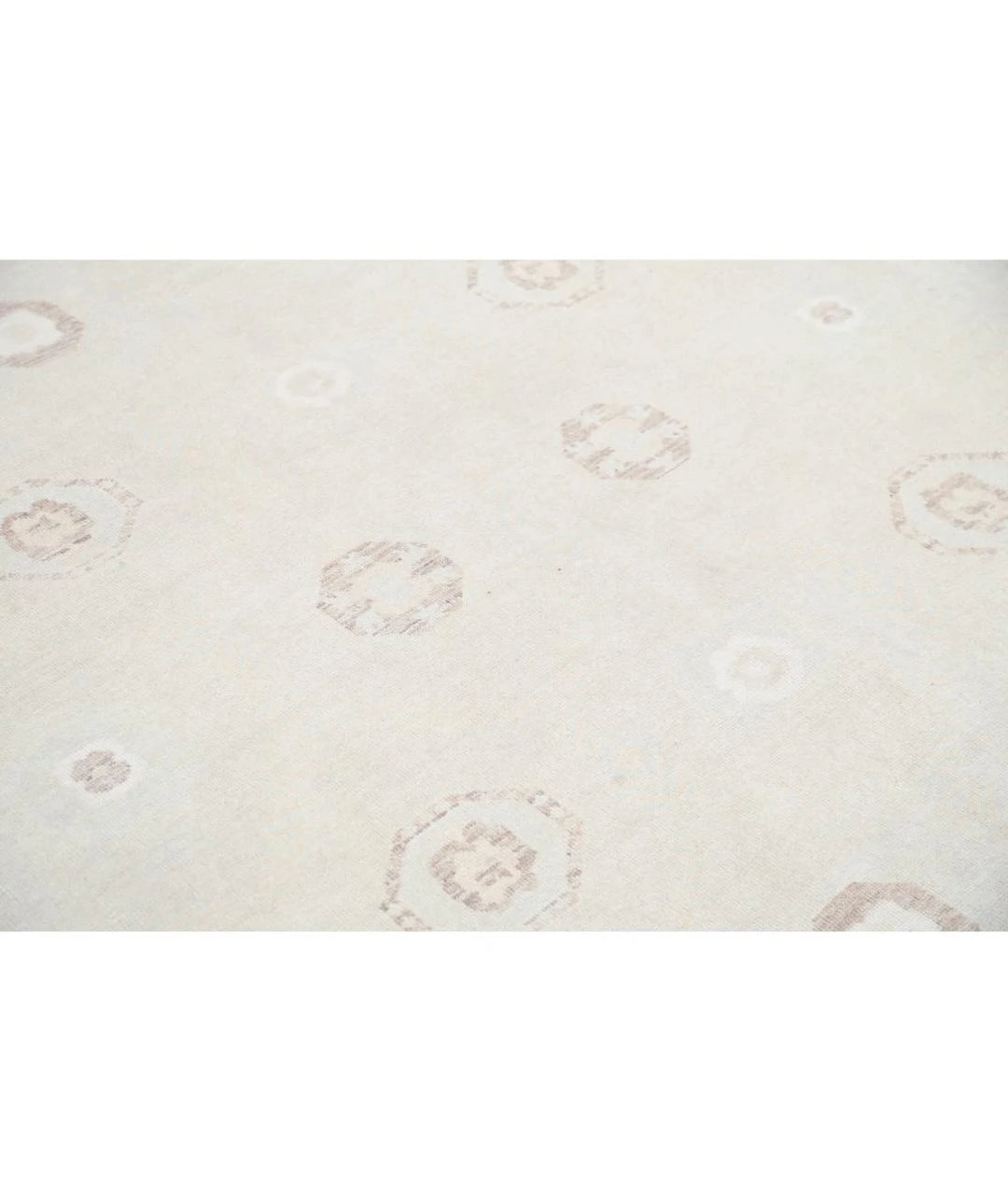 Ivory Afghan Khotan Rug 8' 7" x 10' 10" Hand-Knotted | No. AT38079