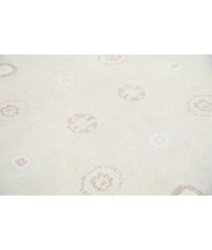 Ivory Afghan Khotan Rug 8' 7" x 10' 10" Hand-Knotted | No. AT38079