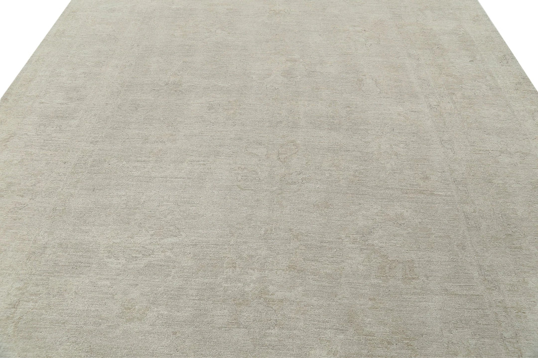 Ivory Afghan Oushak Rug 8' 8" x 11' 10" Hand-Knotted | No. AT38084