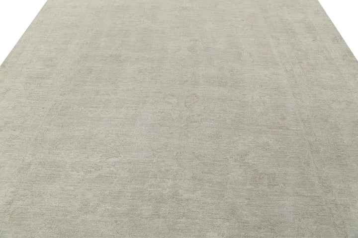 Ivory Afghan Oushak Rug 8' 8" x 11' 10" Hand-Knotted | No. AT38084