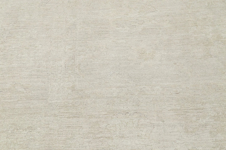 Ivory Afghan Oushak Rug 8' 8" x 11' 10" Hand-Knotted | No. AT38084