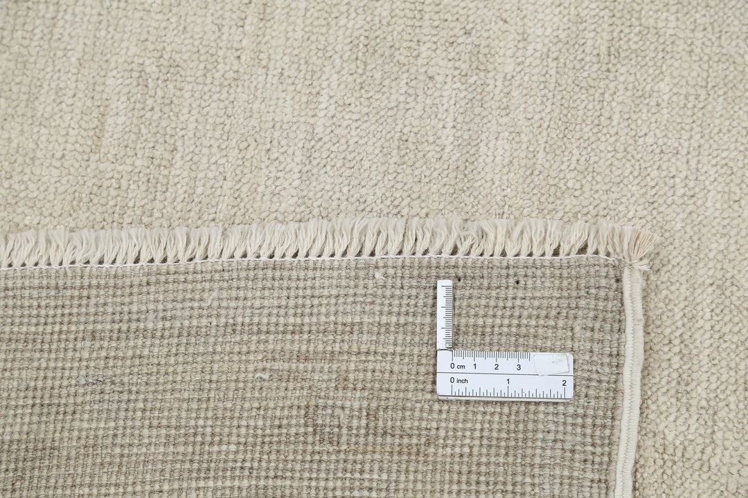 Ivory Afghan Oushak Rug 8' 8" x 11' 10" Hand-Knotted | No. AT38084