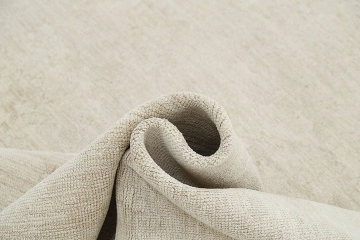 Ivory Afghan Oushak Rug 8' 8" x 11' 10" Hand-Knotted | No. AT38084
