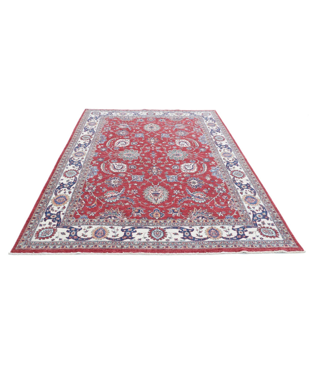 Afghan Ziegler Rug 6' 3" x 9' 9" Hand-Knotted | No. AT38107