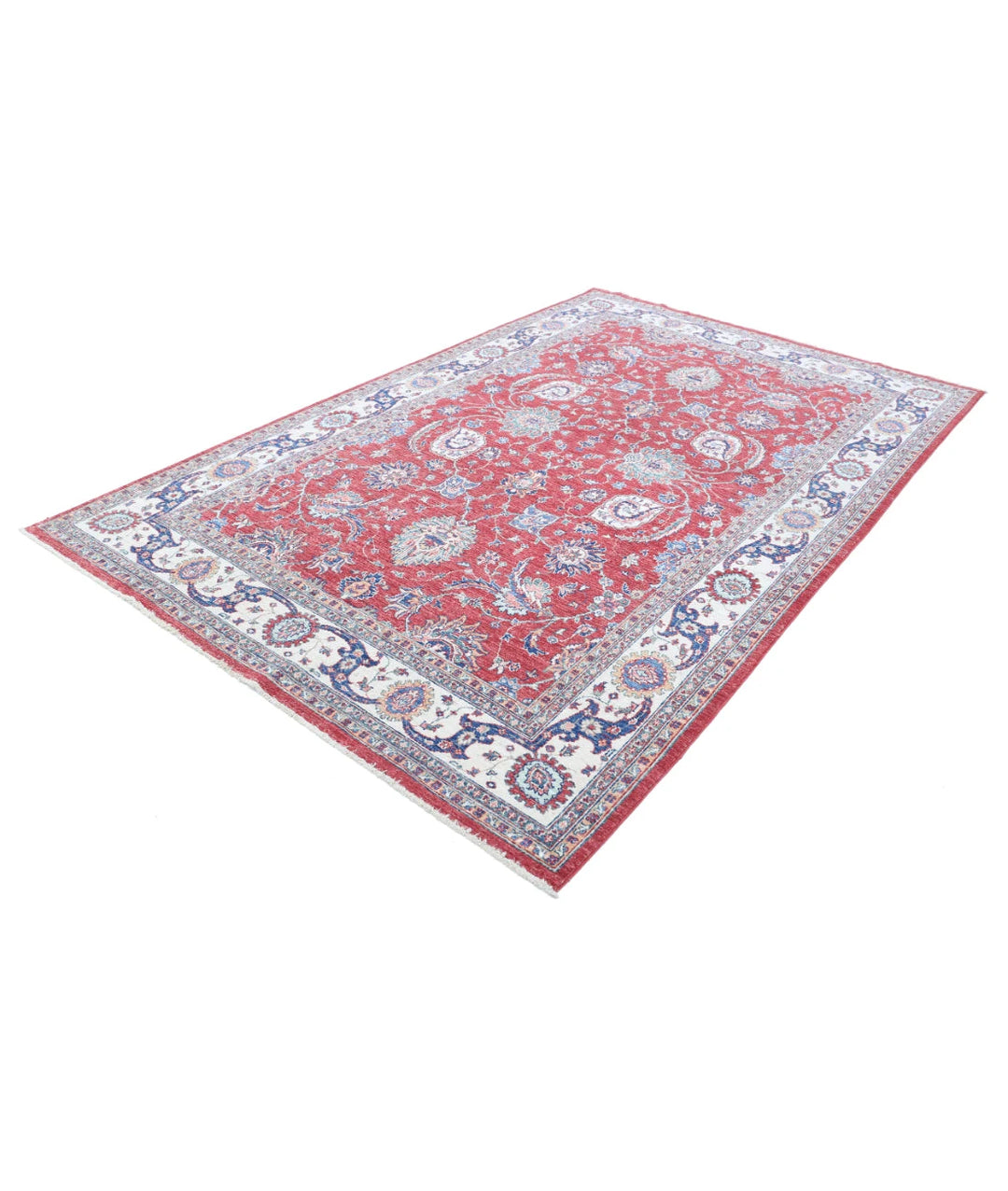Afghan Ziegler Rug 6' 3" x 9' 9" Hand-Knotted | No. AT38107