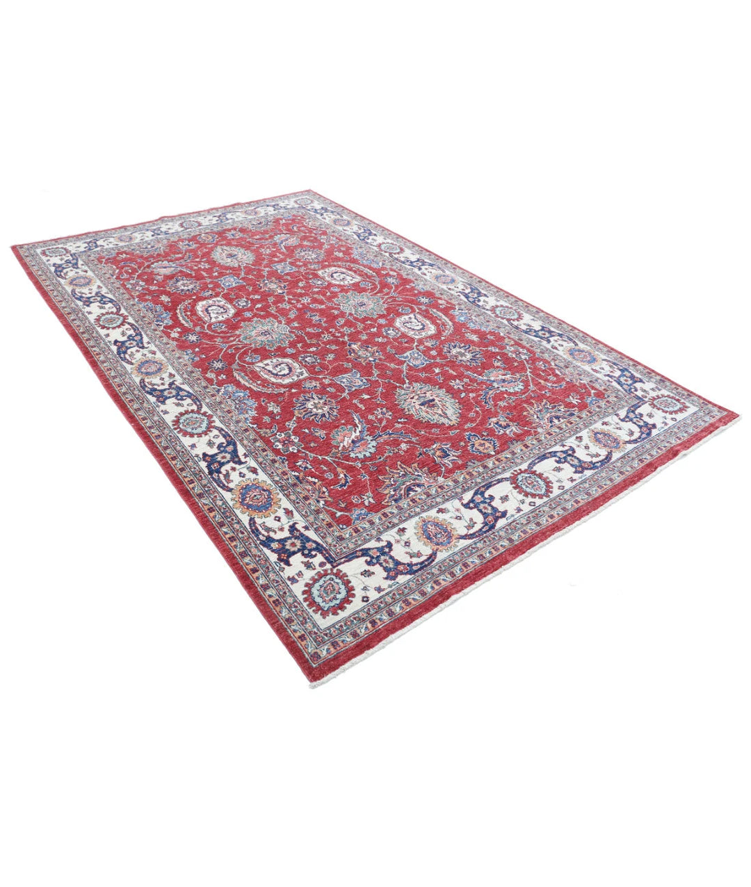 Afghan Ziegler Rug 6' 3" x 9' 9" Hand-Knotted | No. AT38107