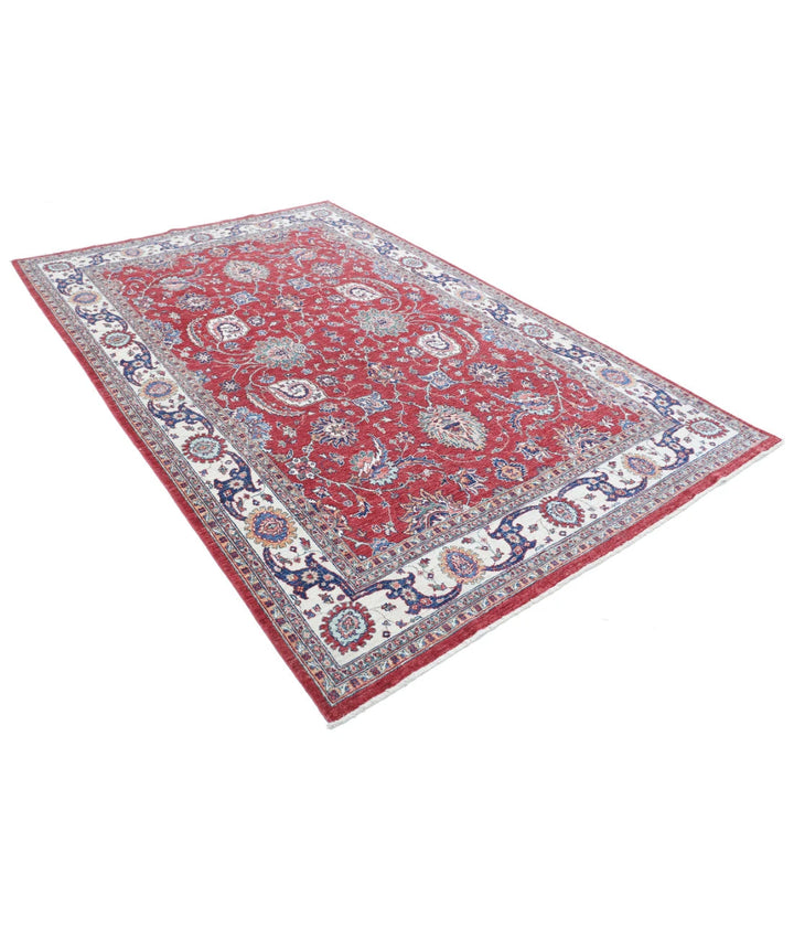 Afghan Ziegler Rug 6' 3" x 9' 9" Hand-Knotted | No. AT38107