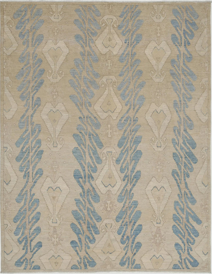 Afghan Ikat Rug 8' 10" x 11' 6" Hand-Knotted | No. AT38121