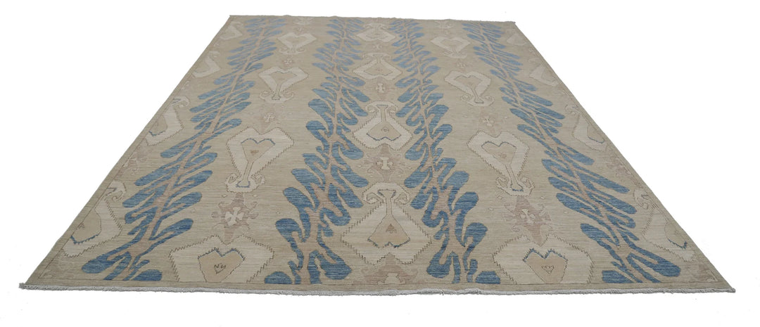 Afghan Ikat Rug 8' 10" x 11' 6" Hand-Knotted | No. AT38121