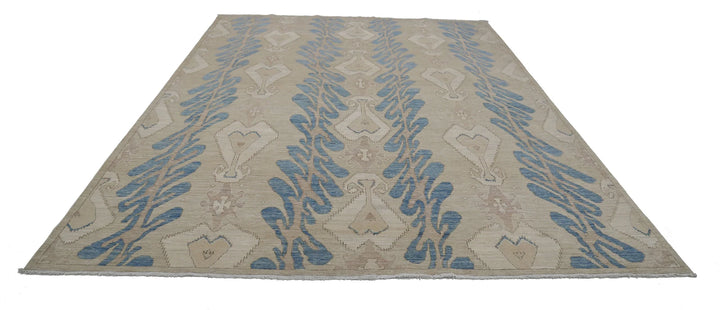 Afghan Ikat Rug 8' 10" x 11' 6" Hand-Knotted | No. AT38121