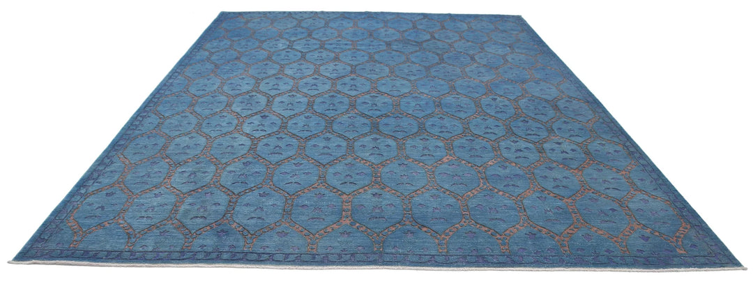Blue Afghan Oriental Rug 10' 2" x 13' 0" Hand-Knotted | No. AT38203