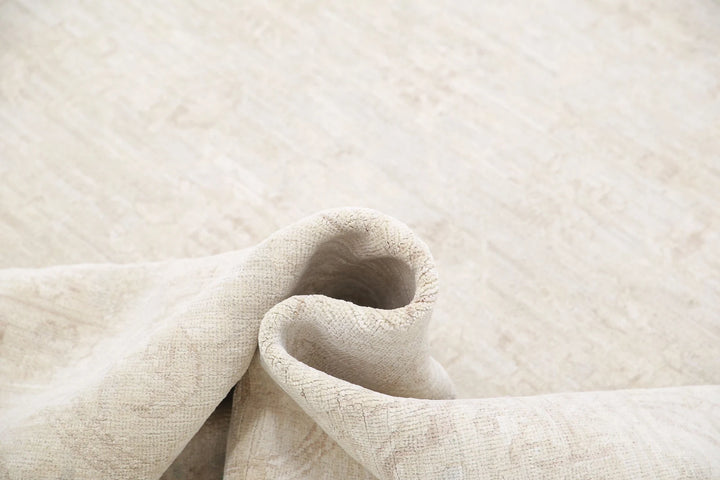 Ivory Afghan Serenity Rug 6'4" x 8'6" Hand-Knotted | No. AT38242
