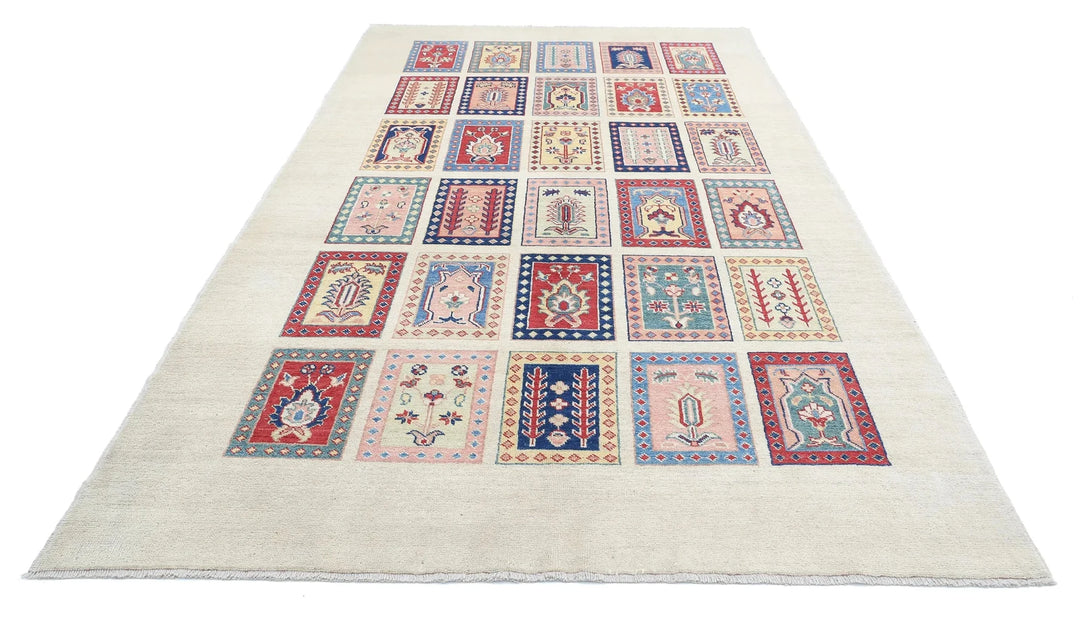 Afghan Ziegler Rug 6' 7" x 11' 2" Hand-Knotted | No. AT38261