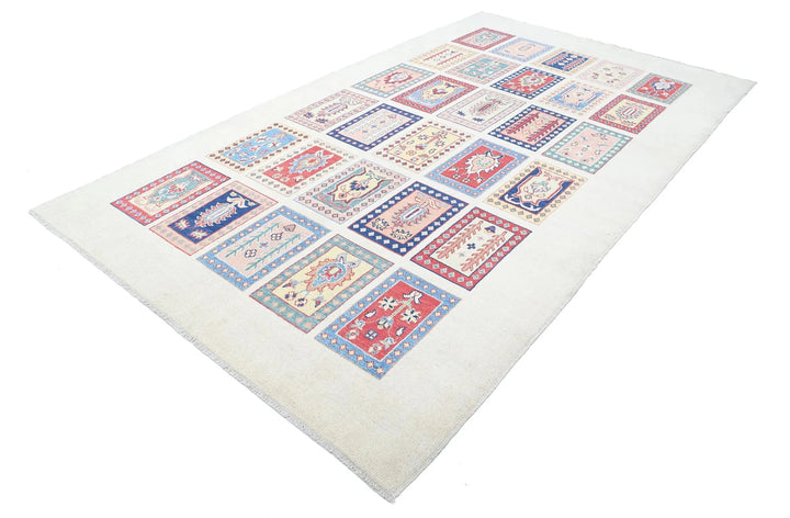 Afghan Ziegler Rug 6' 7" x 11' 2" Hand-Knotted | No. AT38261