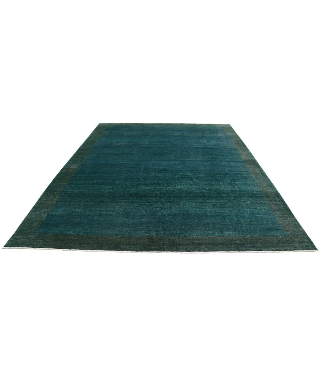 Green Afghan Oriental Rug 9' 0" x 11' 4" Hand-Knotted | No. AT38276