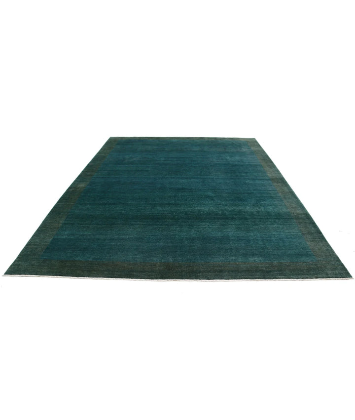 Green Afghan Oriental Rug 9' 0" x 11' 4" Hand-Knotted | No. AT38276