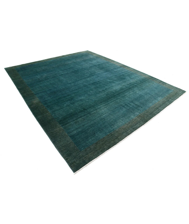 Green Afghan Oriental Rug 9' 0" x 11' 4" Hand-Knotted | No. AT38276