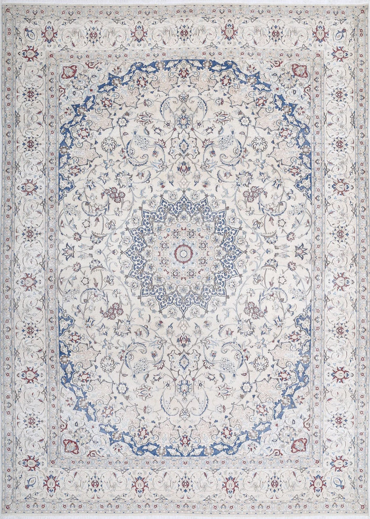 Persian Nain Rug 8' 8" x 11' 10" Hand-Knotted | No. AT38350