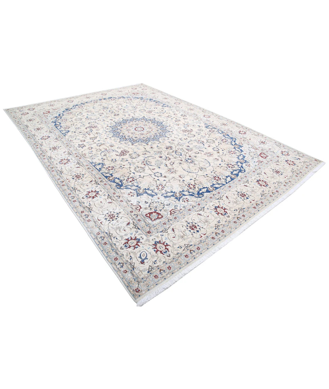 Persian Nain Rug 8' 8" x 11' 10" Hand-Knotted | No. AT38350