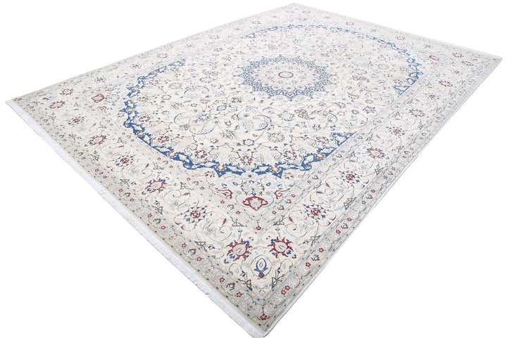 Persian Nain Rug 8' 8" x 11' 10" Hand-Knotted | No. AT38350