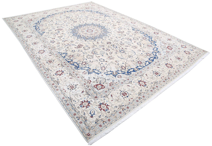 Persian Nain Rug 8' 8" x 11' 10" Hand-Knotted | No. AT38350