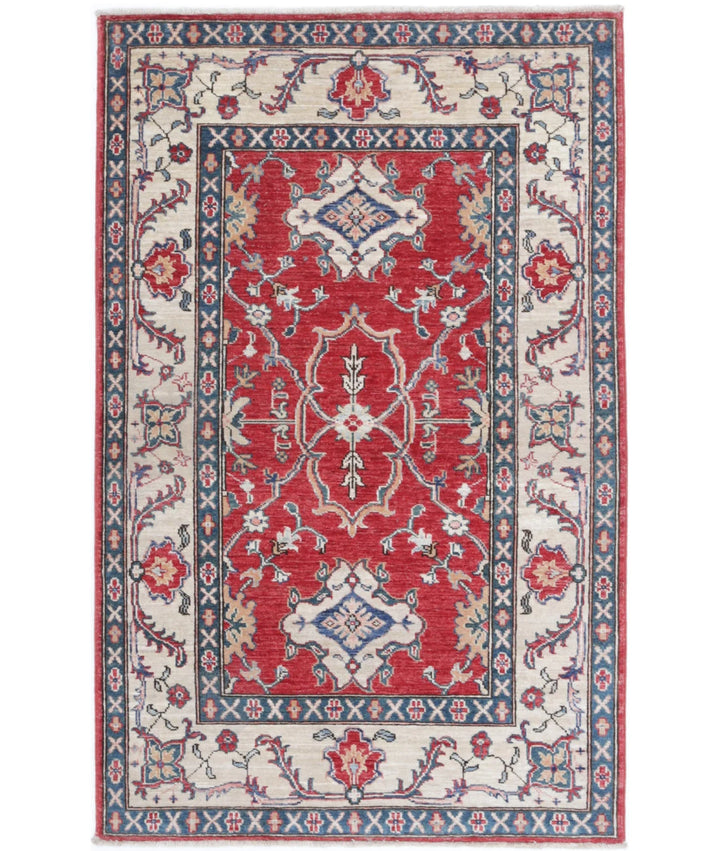 Afghan Ziegler Rug 3' 1" x 4' 10" Hand-Knotted | No. AT38351