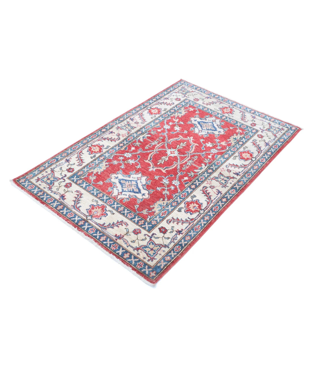 Afghan Ziegler Rug 3' 1" x 4' 10" Hand-Knotted | No. AT38351