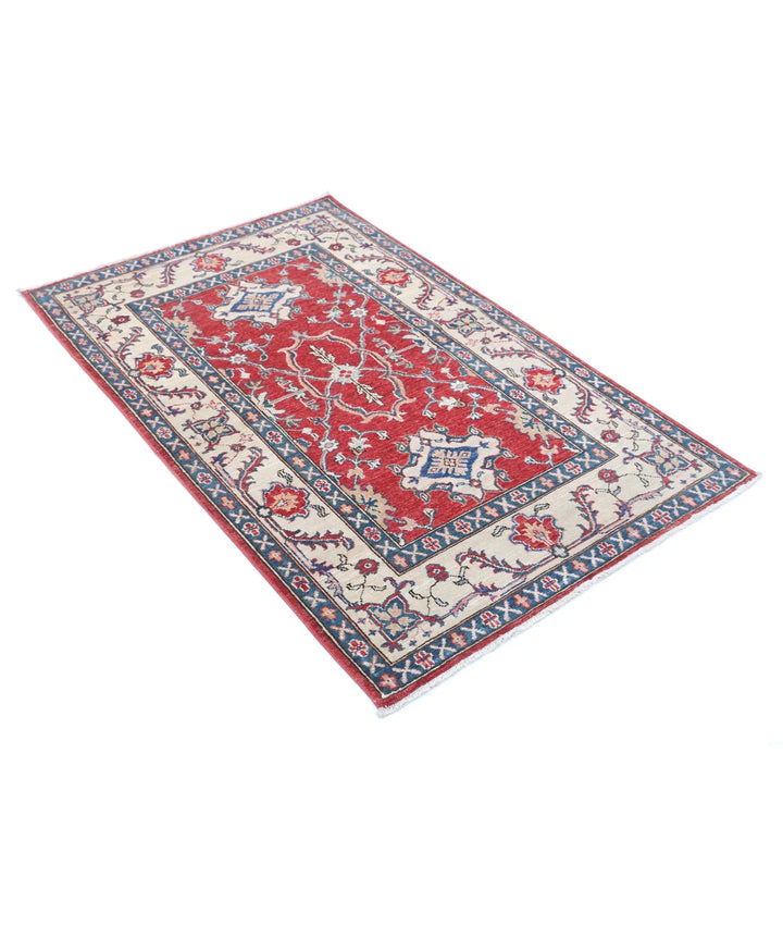 Afghan Ziegler Rug 3' 1" x 4' 10" Hand-Knotted | No. AT38351