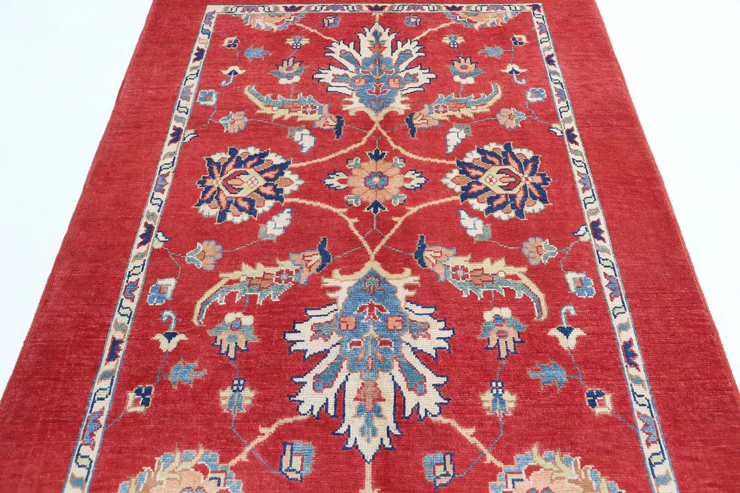 Afghan Ziegler Rug 5' 1" x 6' 7" Hand-Knotted | No. AT38415