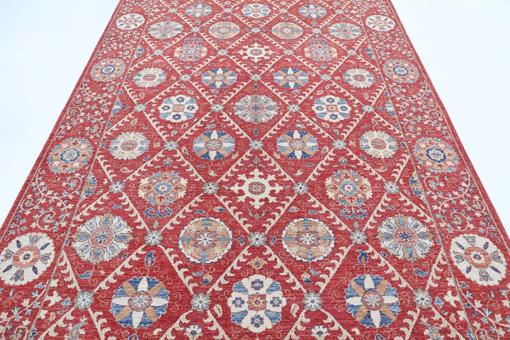 Afghan Ziegler Suzani Rug 6' 4" x 10' 2" Hand-Knotted | No. AT38445