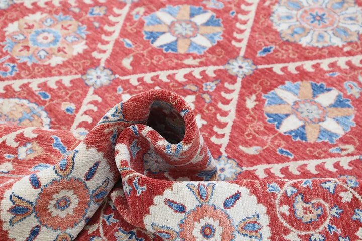 Afghan Ziegler Suzani Rug 6' 4" x 10' 2" Hand-Knotted | No. AT38445