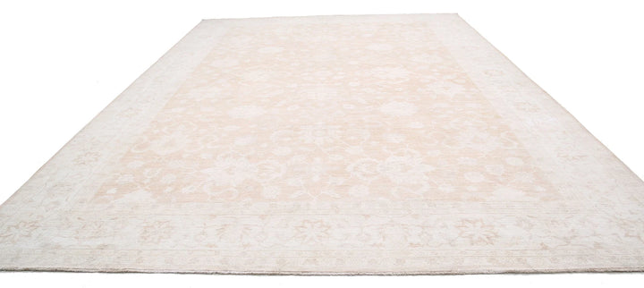 Ivory Afghan Serenity Rug 12' 10" x 18' 3" Hand-Knotted | No. AT38467