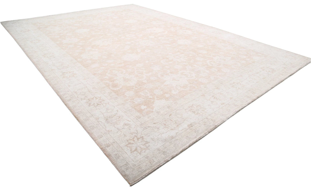 Ivory Afghan Serenity Rug 12' 10" x 18' 3" Hand-Knotted | No. AT38467
