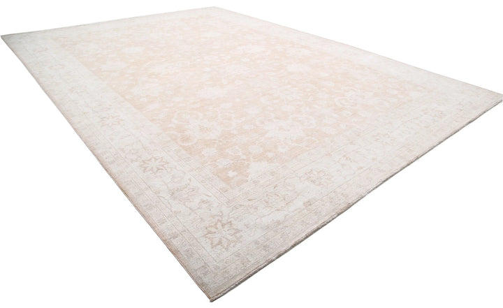 Ivory Afghan Serenity Rug 12' 10" x 18' 3" Hand-Knotted | No. AT38467