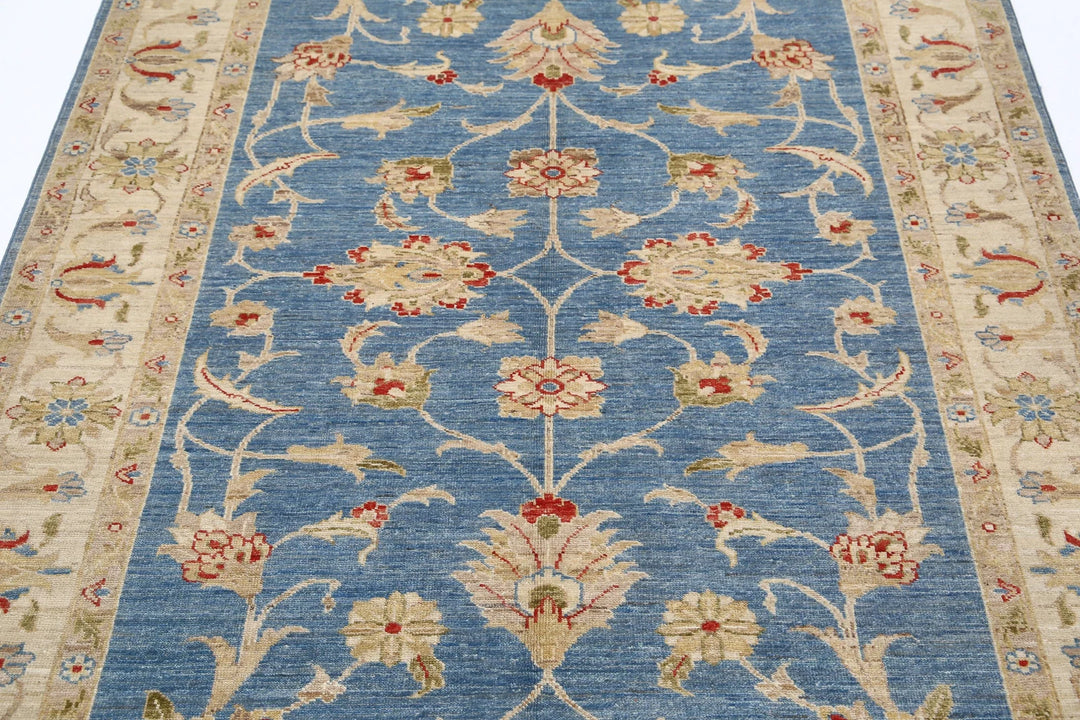 Afghan Ziegler Rug 4' 9" x 6' 9" Hand-Knotted | No. AT38481